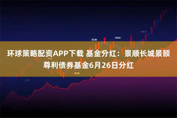 环球策略配资APP下载 基金分红：景顺长城景颐尊利债券基金6月26日分红