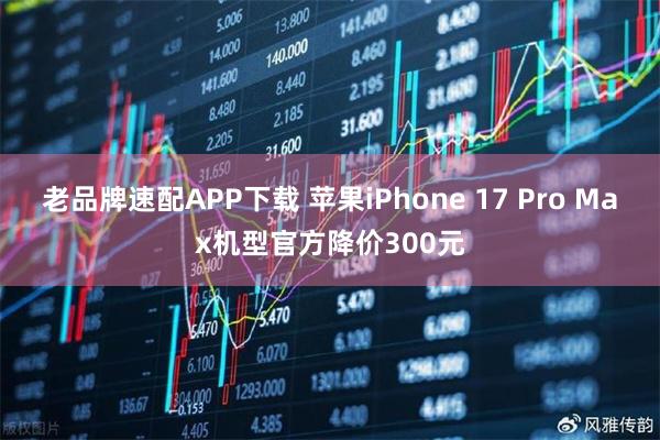 老品牌速配APP下载 苹果iPhone 17 Pro Max机型官方降价300元
