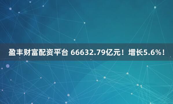 盈丰财富配资平台 66632.79亿元！增长5.6%！
